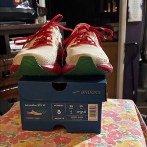 Brooks Adrenaline Christmas themed running shoes
